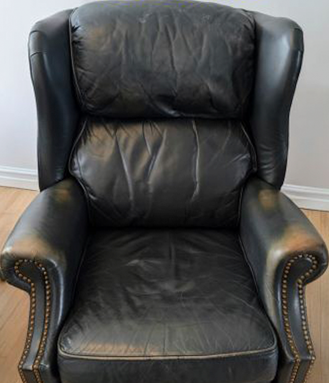 Leather chair before cleaning