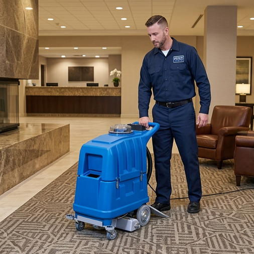 Hot water extraction carpet cleaning in a Winnipeg home